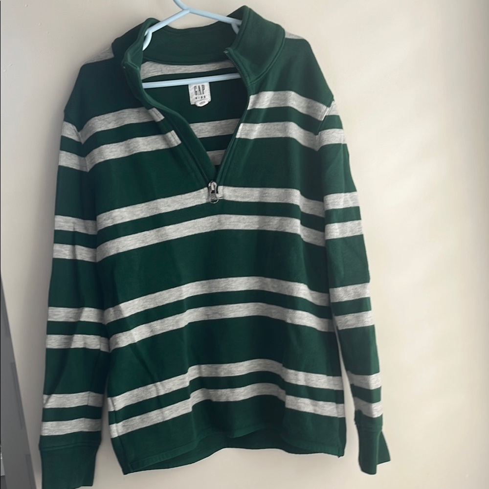GAP Boys Green Striped Sweater